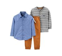 Simple Joys by Carter's 3-Piece Playwear Set Conjunto de Pantalones, Chambray, 18 Meses para Niños