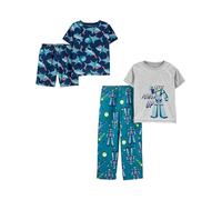 Simple Joys by Carter's 4-Piece Poly Pajamas Conjunto de Pijama, Tiburón/Transformers, 5-6 años (Pack de 2) para Niños