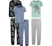 Simple Joys by Carter's 6-Piece Snug Fit Cotton Pajama Set Conjunto de Pijama, Multicolor/Rayas/Transformers, 7 años (Pack de 6) para Niños