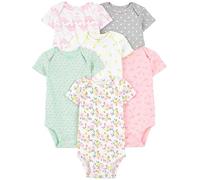 Simple Joys by Carter's 6-Pack Short-Sleeve Bodysuit Body, Multicolor/Animales del Bosque/Corazones/Dinosaurio/Floral/Fruta, Prematuro (Pack de 6) Bebé Niñas