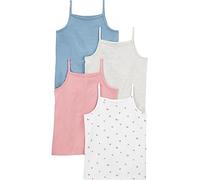 Simple Joys by Carter's Camisetas sin Mangas para niñas y niños pequeños, Paquete de 4, Azul/Gris/Rosa/Blanco Floral, 6