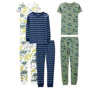 Simple Joys by Carter's 6-Piece Snug Fit Cotton Pajama Set Conjunto de Pijama, Azul/Verde/Dinosaurio, 5-6 años (Pack de 3) para Niños