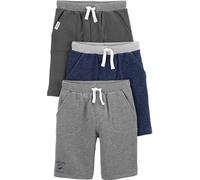 Simple Joys by Carter's Multi-Pack Knit Shorts Pantalones Cortos, Azul Marino Mezcla/Carbón Mezcla/Gris, 6-9 Meses 3 para Bebés