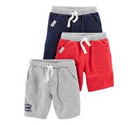 Simple Joys by Carter's Multi-Pack Knit Shorts Pantalones Cortos, Rojo/Gris/Azul Marino, 3-6 Meses 3 para Bebés