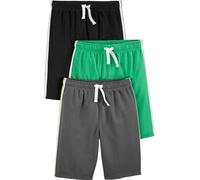 Simple Joys by Carter's - Pantalones cortos de malla para niños pequeños (3 unidades) ,Black/Green/Gray ,US 4T (EU 104-110)