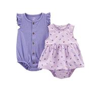 Simple Joys by Carter's 2-Pack Sleeveless Rompers Mameluco, Morado Berries/Violeta, 18 Meses (Pack de 2) bebés niñas