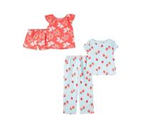 Simple Joys by Carter's Pijama de Poliéster de 4 Piezas Niña, Pack de 2, Baya/Floral, 7 años