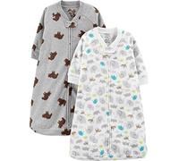 Simple Joys by Carter's Saco de Dormir Unisex de Microforro Polar para bebé, Paquete de 2, Gris Jaspeado Oso/Animal, 3-6 Meses