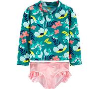 Simple Joys by Carter's 2-Piece Assorted Rashguard Sets Juego de protección de Sarpullido, Rosa Rayas/Verde Floral, 6-9 Meses para Bebés