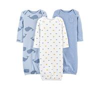 Simple Joys by Carter's Vestidos de Noche para bebé niño (Paquete de 3), Jaspeado/Rayas/Ballenas, 0 Months