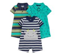 Simple Joys por Carter's Baby Boys - Paquete de 3 peleles para niño ,Blue Stripe/Turquoise Dino/Gray Navy ,US NB (EU 56-62)