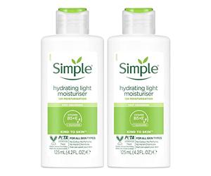Simple Kind to Skin Crema Hidratante Ligera, Hidratación de 12h - Pack de 2