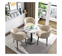 Simple Leisure Mesas y Sillas Redonda Mesa de Comedor Silla Combinación Sala de Estar Balcón Dormitorio Estudio 1 Mesa 3 Sillas Mesa Desmontable Mesa Retro Ocio Silla Offi (Albaricoque)