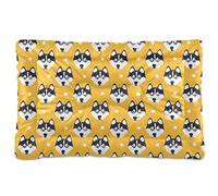 Simple Line - Camas de perro de dibujos animados negro sobre amarillo, almohadilla suave y cómoda, antideslizante, para perros grandes, jumbo, mediano y pequeño, 36 x 24 pulgadas