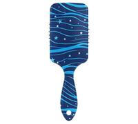Simple Line Stars Electric Blue Wave Pattern - Cepillo antiestático para el crecimiento del cabello con mango ergonómico para pelo rizado