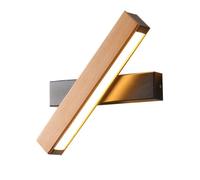 Simple Linear Study Wall Mount Lights Modern Wood Bedroom Reading 4W Warm Light Bedside Sconces for Porch Corridor Indoor Kids Room