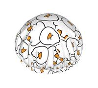 Simple Lines, gorro de ducha de pato para mujer, reutilizable, impermeable, gorro de pelo para ducha, doble capa elástica, gorro de baño de pelo largo