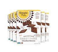 Simple Mills Sweet Thins Cookies, harina de nueces y semillas, brownie de chocolate, sin gluten, paleo, aperitivos saludables, 120 ml, 6 unidades