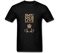 Simple Minds Live in The City of Light Heart Unisex 100% Cotton Short-Sleeve T-Shirts Black XL