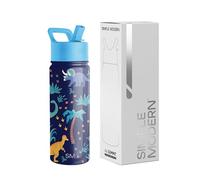 Simple Modern Botella Agua Niños con Pajita | Botella Térmica Acero Inoxidable Aislado Reutilizable para Niños y Niñas | Summit | 530ml | Jurassic Jungle