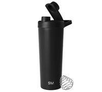 Simple Modern Botella Mezcladora de Acero Inoxidable con Bola | Vaso Mezclador de Proteínas Metálico Aislado para Mezclas de Proteínas, Batidos y Preentrenamiento | Rally | 710ml | Midnight Black