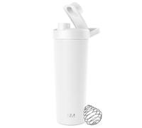 Simple Modern Botella Mezcladora de Acero Inoxidable con Bola | Vaso Mezclador de Proteínas Metálico Aislado para Mezclas de Proteínas, Batidos y Preentrenamiento | Rally | 710ml | Winter White