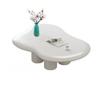 Simple Modern Cloud - Mesa auxiliar irregular para sala de estar, mesa auxiliar de cóctel color negro/crema/blanco