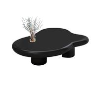 Simple Modern Cloud - Mesa auxiliar irregular para sala de estar, mesa auxiliar de cóctel color negro/crema/blanco