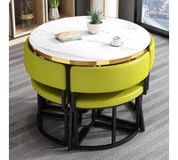 Simple Modern - Juego de mesa de comedor blanca para 4 personas, ideal para cocina, salón, sala de conferencias, color verde
