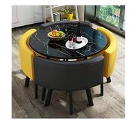 Simple Modern Juego de mesa y silla para oficina, reunión de negocios, negociación, mesa y silla, combinación de café, leche, té, tienda, panadería (color: rojo + negro) (amarillo+negro (mesa de
