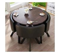 Simple Modern Juego de mesa y silla para oficina, reunión de negocios, negociación, mesa y silla, combinación de café, leche, té, tienda, panadería (color: rojo + negro) (Estilo negro uno)