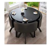 Simple Modern Juego de mesa y silla para oficina, reunión de negocios, negociación, mesa y silla, combinación de café, leche, té, tienda, panadería (color: rojo + negro) (Estilo negro dos)
