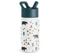 Simple Modern Kids Water Bottle with Straw Lid | Insulated Stainless Steel Reusable Tumbler for Toddlers, Girls, Boys | Summit Collection | 14oz, Beary Forest