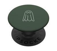 Simple Modern Two Ghosts Outline - Verde Salvia PopSockets PopGrip Adhesivo