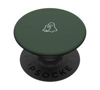 Simple Modern Two Ghosts Outline - Verde Salvia PopSockets PopGrip Adhesivo