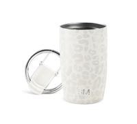 Simple Modern Vaso Termico Cafe para Llevar con Tapa Abatible | Taza Termica de Café Helado de Acero Inoxidable Aislada | Regalos para Mujeres & Hombres | Voyager | 350ml | Cream Leopard