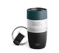 Simple Modern Vaso Termico Cafe para Llevar con Tapa Abatible | Taza Termica de Café Helado de Acero Inoxidable Aislada | Regalos para Mujeres & Hombres | Voyager | 470ml | Moonlight