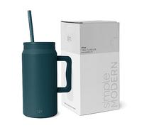 Simple Modern Vaso Térmico con Asa y Pajita, Jarra de Agua Grande de Acero Inoxidable Aislada, Regalos para Mujeres & Hombres, Trek Colección, Verde Oscuro (Riptide), 1480ml