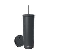 Simple Modern Vaso Termico con Pajita y Tapa | Taza Termica Café para Llevar Botella Agua de Acero Inoxidable | Regalos para Mujeres & Hombres | Classic | 830ml | Graphite