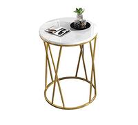 Simple Nordic Light Luxury Coffee Table Sofa Corner Table Bedside Bedroom Marble Pattern Small Round Table Side Tables Furniture