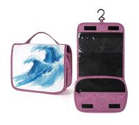 Simple Ocean Waves - Neceser de viaje para mujer, organizador de maquillaje colgante con gancho para champú