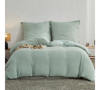 Simple&Opulence Ropa de Cama de Muselina de algodón, Juegos de Cama Extra Suaves y Transpirables, Funda nórdica Oeko-Tex con Cremallera y 1 Funda de Almohada 80x80cm, Verde Menta, 200×200cm