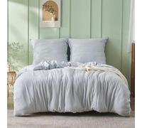 Simple&Opulence Ropa de Cama de Muselina de algodón, Juegos de Cama Extra Suaves y Transpirables, Funda nórdica Oeko-Tex con Cremallera y 1 Funda de Almohada 80x80cm, Azul Claro, 135×200cm