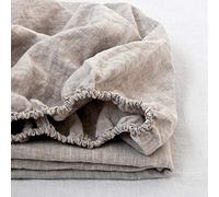 Simple&Opulence - Sábana Bajera Ajustable de 100% Puro Lino Premium,Sábana para colchón de hasta 35 cm de Altura,150 x 200 cm,Lino