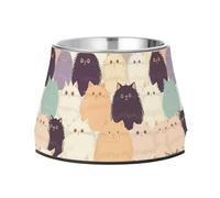 Simple Pastel Minimalits - Cuencos elevados de acero inoxidable para gatos para amar a las mascotas y comer lentamente