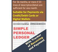 Simple Personal Ledger For 36 Months: With Tracker of Receiving and Payment, Suitable for Payments via Credit/Debit Cards or Digital Wallets