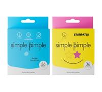 Simple Pimple Pack Ahorro 72 Parches para Granos - Bundle 36 Invisibles + 36 Estrellas - Parches con Ácido Salicílico, Tea Tree y Centella Asiática - Cuidado de Imperfecciones y Estilo