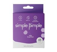 Simple Pimple Patches NOCHE - Acne Patch Hidrocoloide Invisible para Uso Nocturno con Ácido Salicílico, Árbol de Té y Centella Asiática | Parches Granos elimina Impurezas Mientras Duermes (48, Night)