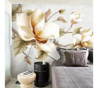 Simple Pintado A Mano Hermosas Flores De Jardín Cálido 3D Papel Pintado Pared Fácil Instalación Oficina Sala Estar Sofá Dormitorio TV Fondos Decoración-430cm×300cm