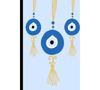 Simple & preppy, light blue Evil Eye Journal, wide lined, notebook, 6”x9”, 100 Pages, journal for travel, school or fun